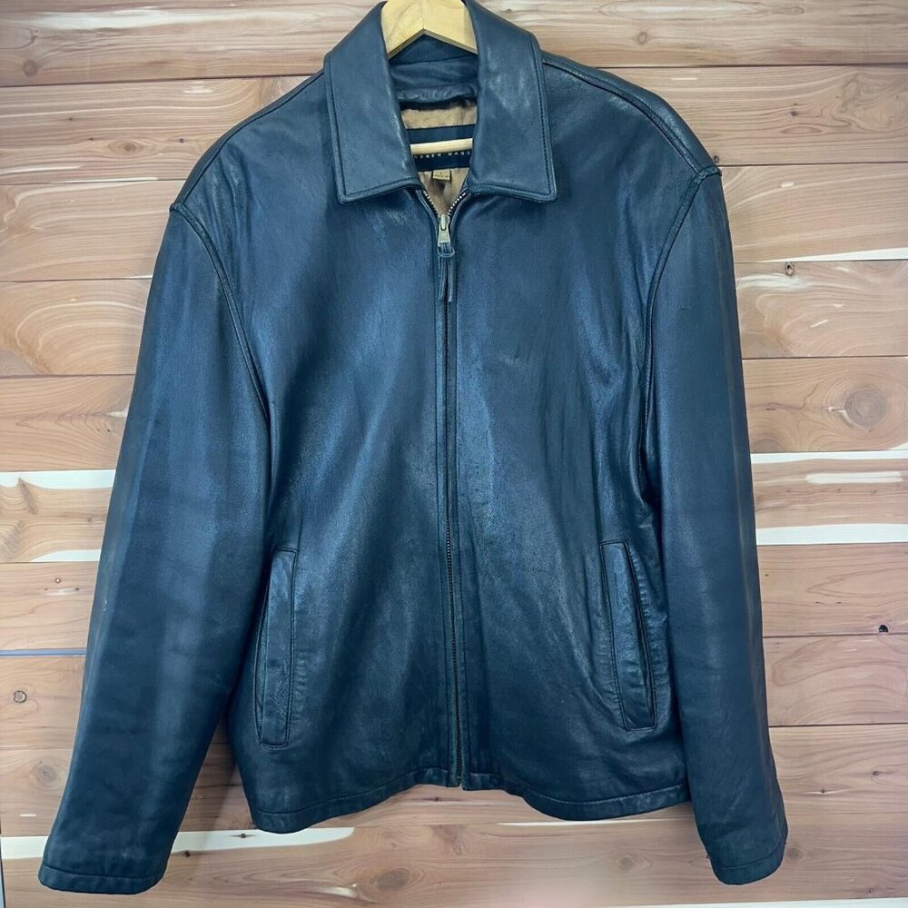 Marc‎ New York Leather Jacket Mens Andrew Marc Black size Large